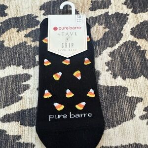 Pure Barre Black Candy Corn Grip Socks